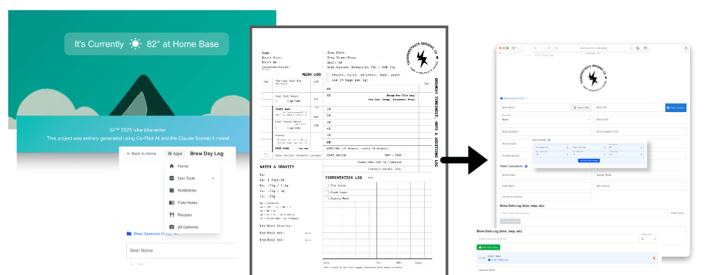 Screenshot of the development process